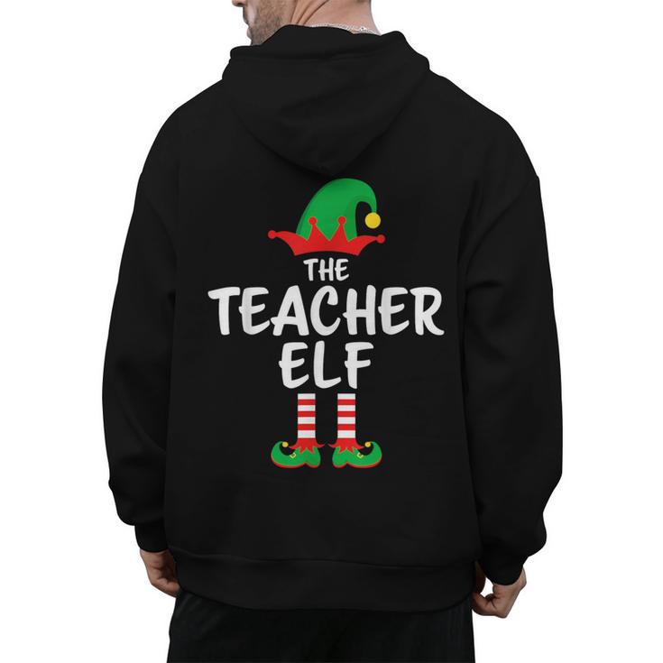 The Teacher Elf Matching Family Christmas Men's Hoodie Back Print