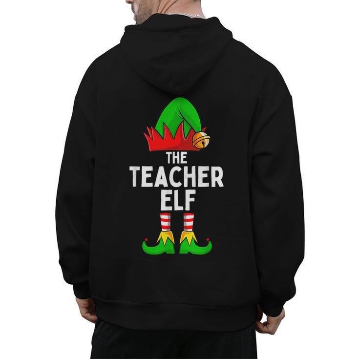 Teacher Elf Matching Family Christmas Women Men Men's Hoodie Back Print