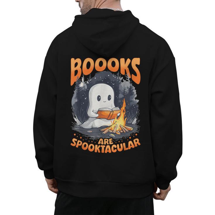 Teacher Halloween Ghost Reading Book Animal Boooks Are Men's Hoodie Back Print
