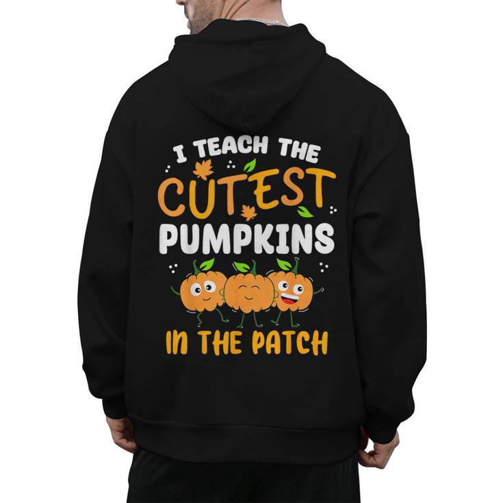 Teacher Halloween Pre-K Teacher Kindergarten Cutest Pumpkins Men Women Kids Men's Hoodie Back Print