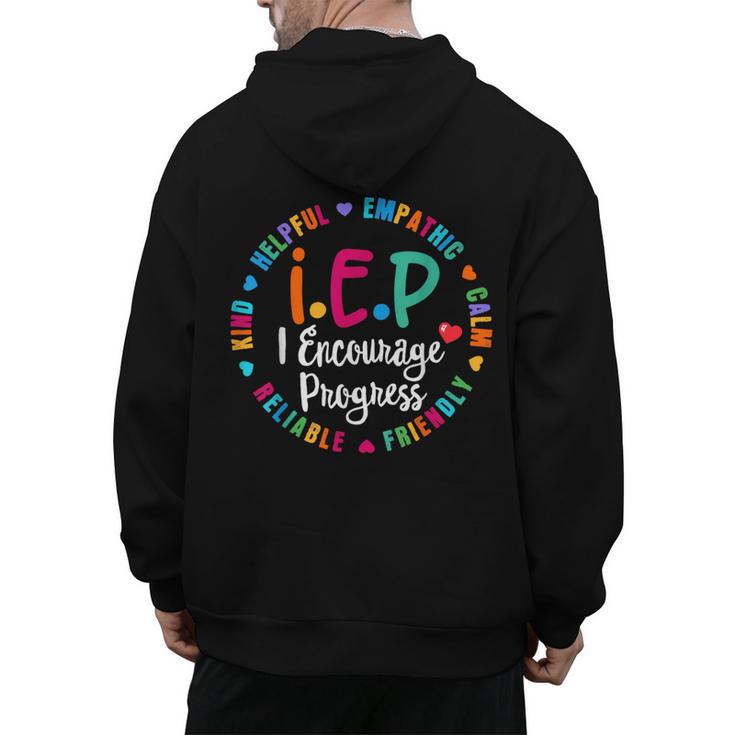 Teacher IEP IEP Encourage Progress Special Education Men's Hoodie Back Print