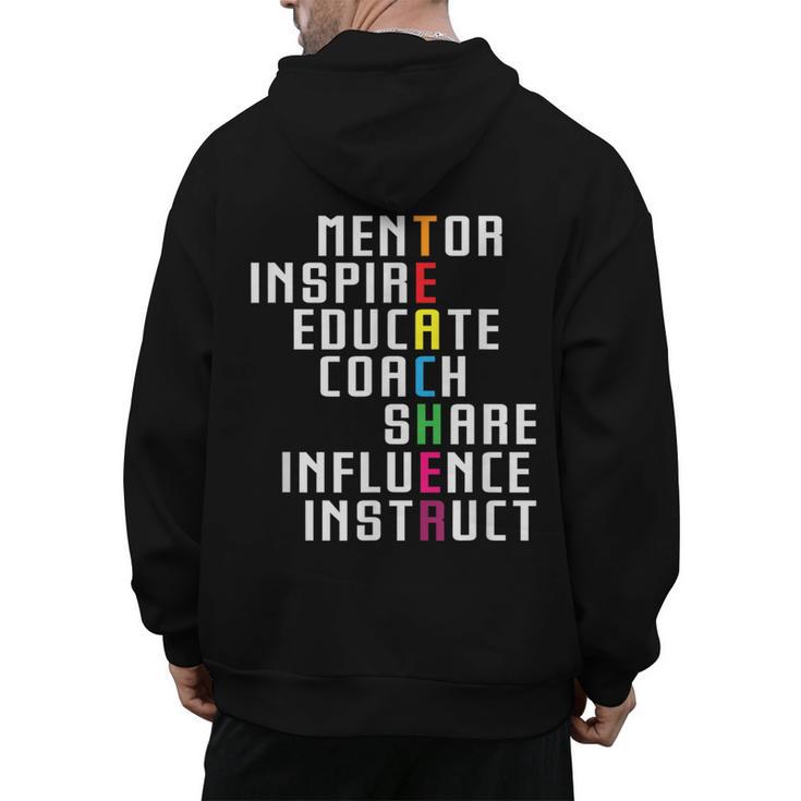 Teacher Inspirational Educator Favorite School Teacher Men Women Girls Kids Men's Hoodie Back Print