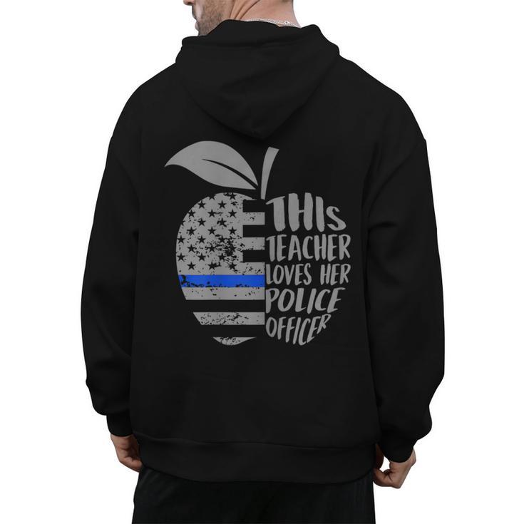 This Teacher Loves Her Police Officer Wife Saying Men's Hoodie Back Print