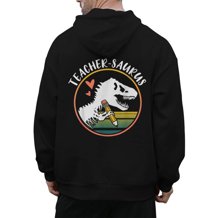 Teacher-Saurus Dinosaur Teacher Design T-Rex Design Men's Hoodie Back Print