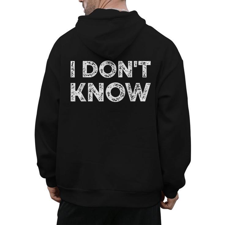 Teacher Shirts I Don't Know Idea For Teachers & Workers Adults - Small Short Sleeve Men's Hoodie Back Print