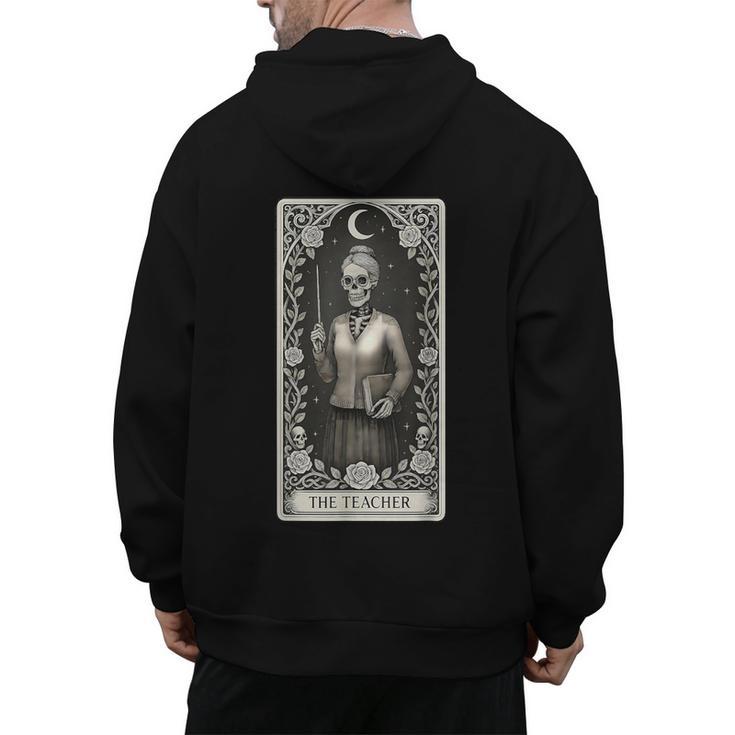 The Teacher Skeleton Tarot Card Men's Hoodie Back Print