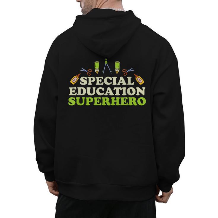 Teacher Superhero Student Educator Special Education Men's Hoodie Back Print