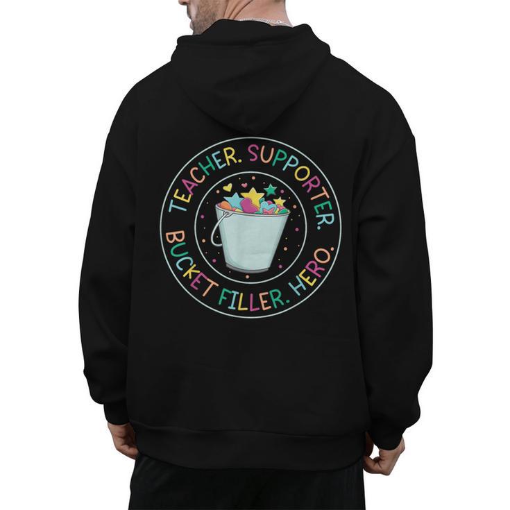 Teacher Supporter Bucket Filler Hero Men's Hoodie Back Print