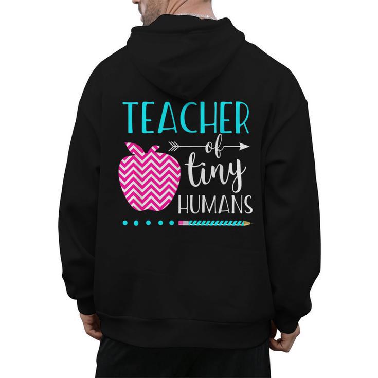 Teacher Of Tiny Humans Preschool Pre K Kindergarten Teacher Men's Hoodie Back Print