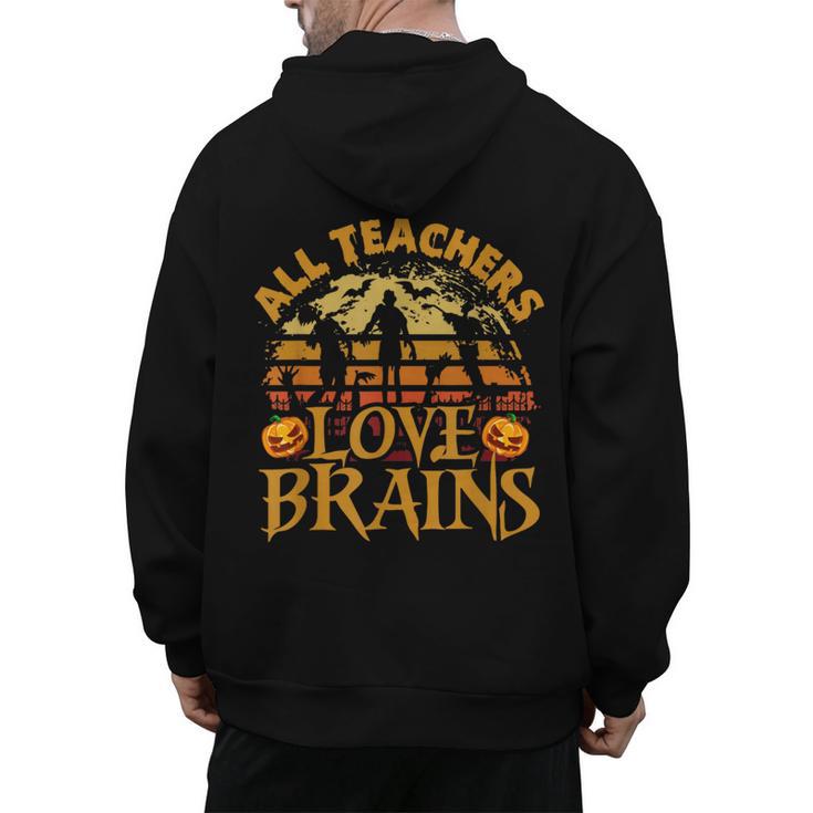 All Teachers Love Brains School Halloween Costume Men's Hoodie Back Print