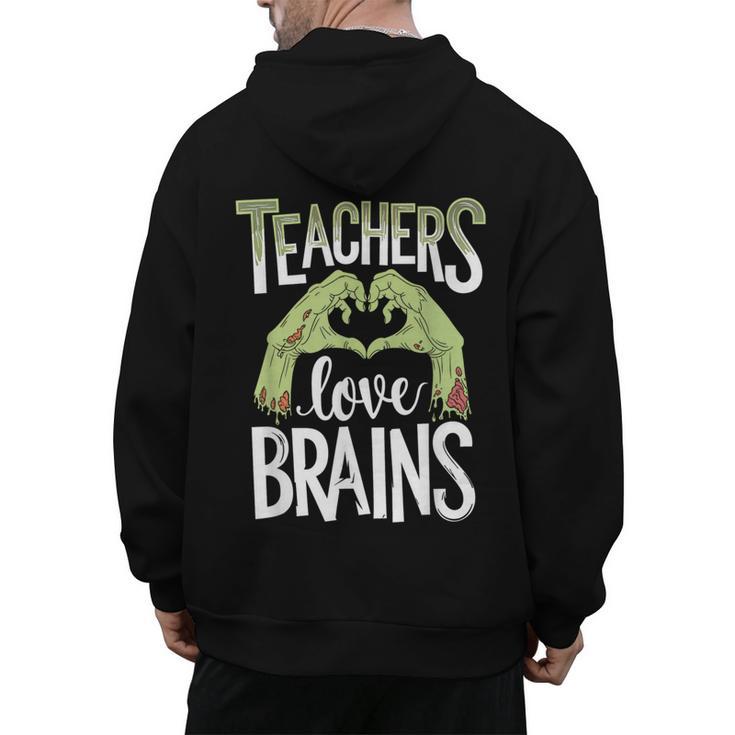 Teachers Love Zombie Teacher Halloween Fun Men's Hoodie Back Print