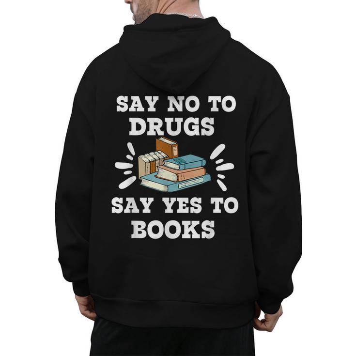 Teachers Red Ribbon Week Say No To Drugs Say Yes To Books Men's Hoodie Back Print