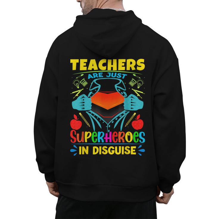 Teachers Are Superheroes – Fun Appreciation Men's Hoodie Back Print