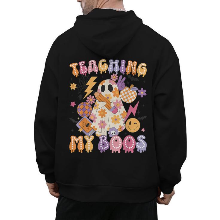Teaching My Boos Ghost Halloween Costumes Teacher Men Women Men's Hoodie Back Print