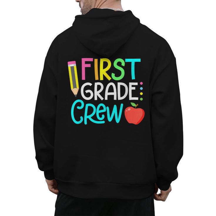 Team 1st Grade Crew Back To School 1st Grade Teacher Kids Men's Hoodie Back Print