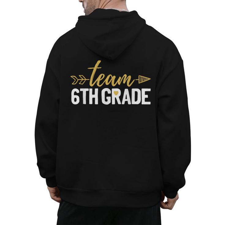 Team 6th Grade Hello Sixth Grade Crew Squad Teacher Kids Men's Hoodie Back Print