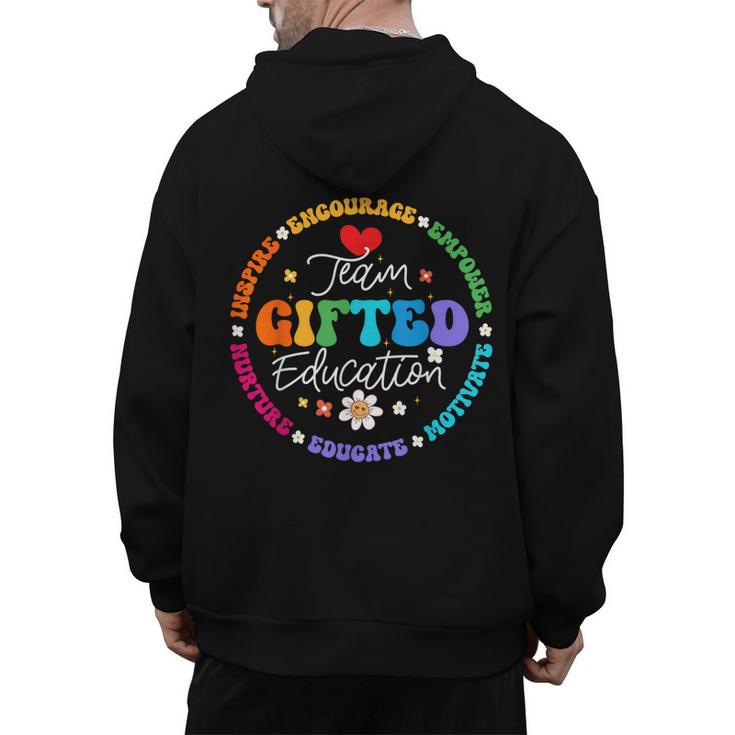 Team Ed Education Teacher Appreciation Back To School Men's Hoodie Back Print