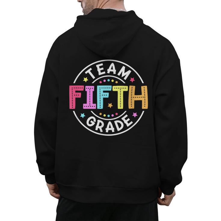 Team Fifth Grade Teacher Back To School 5th Grade Squad Kids Men's Hoodie Back Print