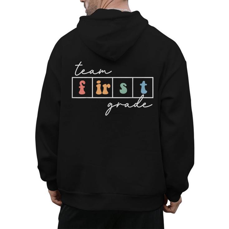 Team First Grade Back To School 1st Grade Teacher Kids Cute Men's Hoodie Back Print