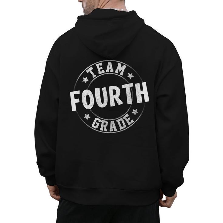 Team Fourth Grade Teacher Student Back To School 4th Grade Men's Hoodie Back Print