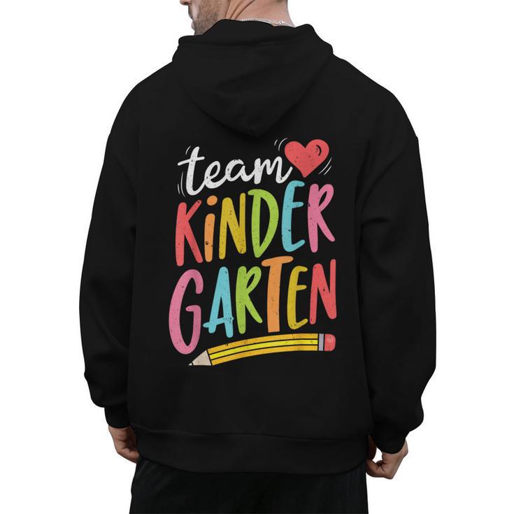 Team Kindergarten Teacher Student Back To School Men's Hoodie Back Print