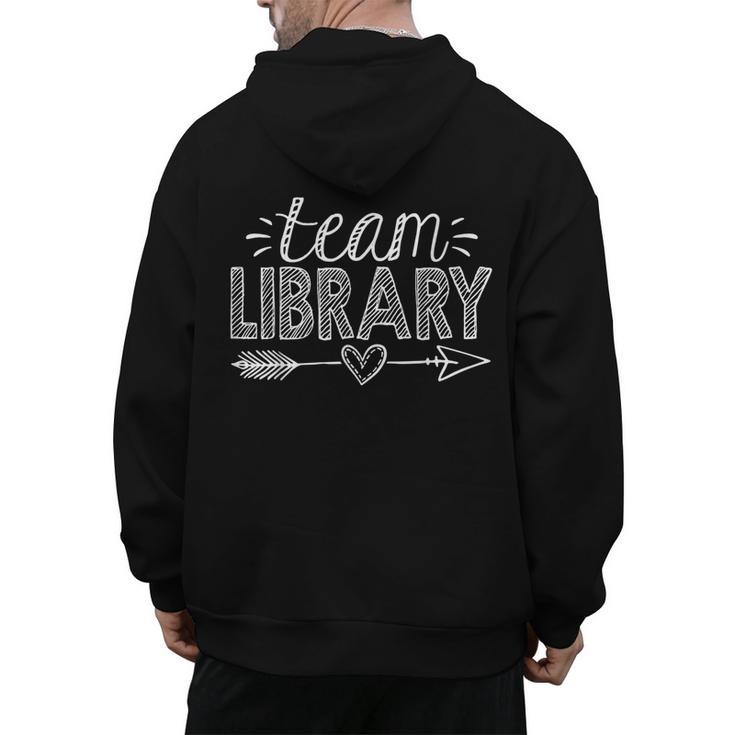 Team Library Tee Teacher Student Back To School Men's Hoodie Back Print