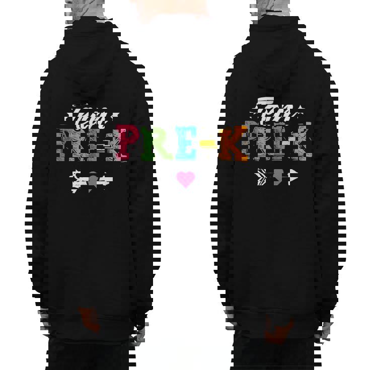 Team Pre-K Shirt PreSchool Teacher Student Back To School Men&#x27;s Hoodie Back Print