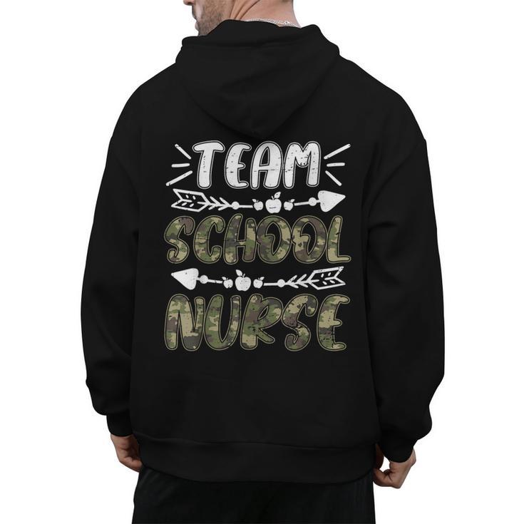 Team School Nurse Camo Teacher Student Back To School For Men Women Men's Hoodie Back Print