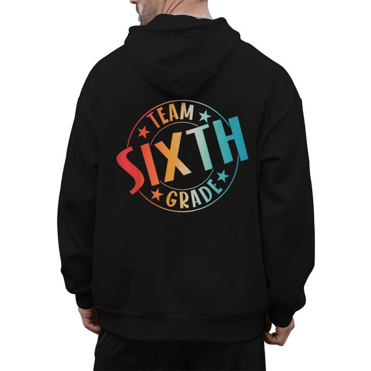 Team Sixth Grade Teacher Student Back To School 6th Grade Men's Hoodie Back Print