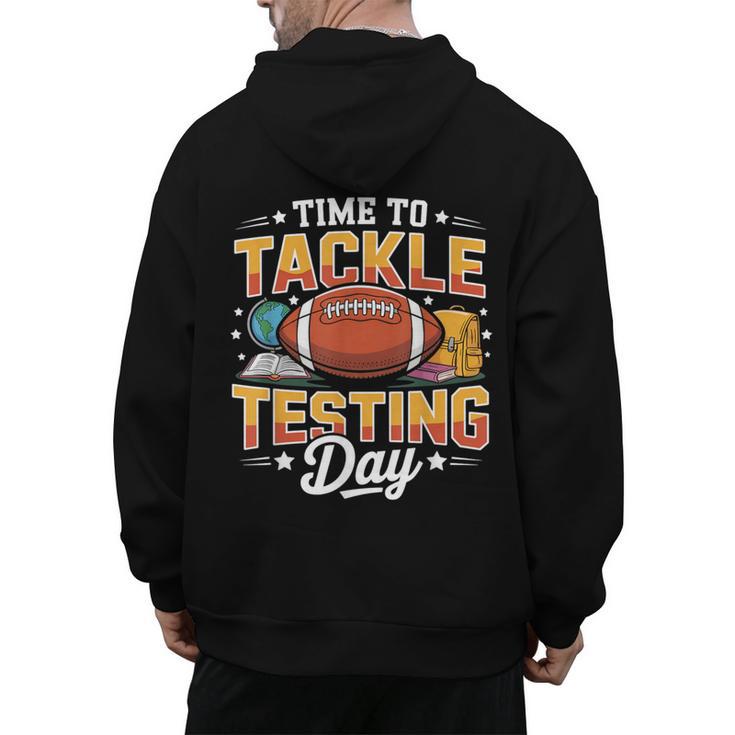 Test Day State Football Tackle Testing Day Sports Teacher Men's Hoodie Back Print