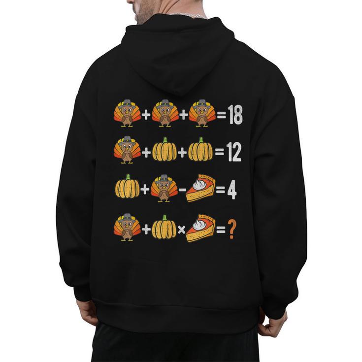 Thanksgiving Order Of Operations Thanksgiving Math Teacher Men's Hoodie Back Print