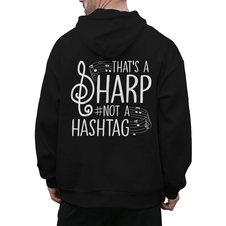 That's a Sharp Not a Hashtag Music Teacher Musicians Men's Hoodie Back Print