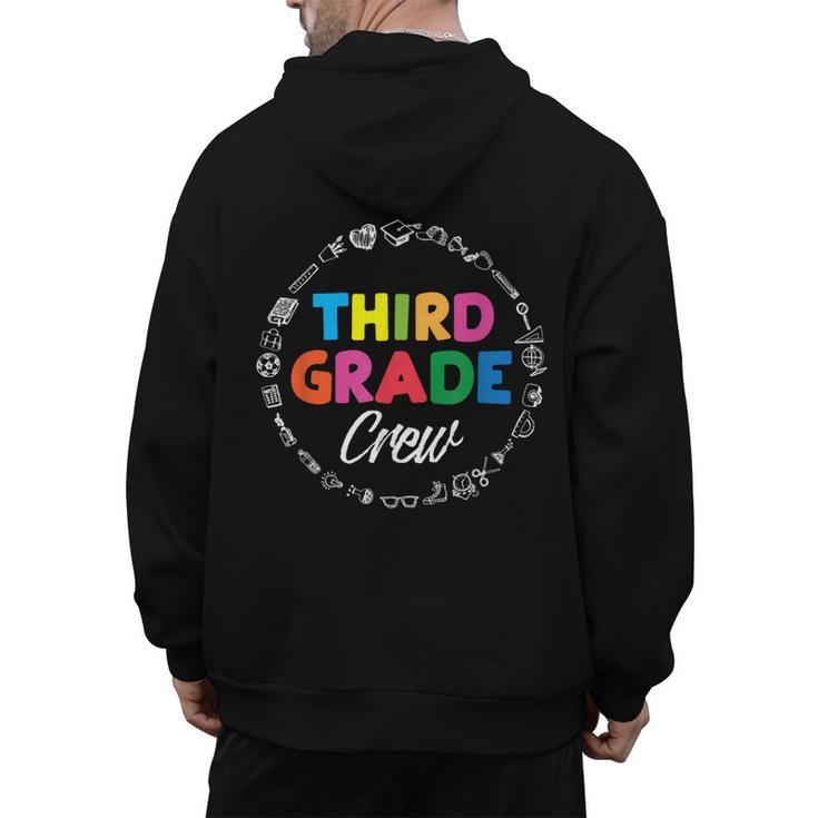 Third Grade Crew First Day Of School 3rd Grade Teacher Men's Hoodie Back Print
