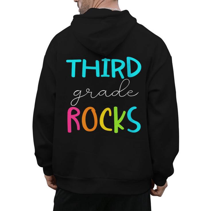 Third Grade Rocks Shirt Team 3rd Grade Teacher Men's Hoodie Back Print