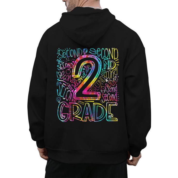 Tie Dye 2nd Grade Typography Team Second Grade Teacher Men's Hoodie Back Print