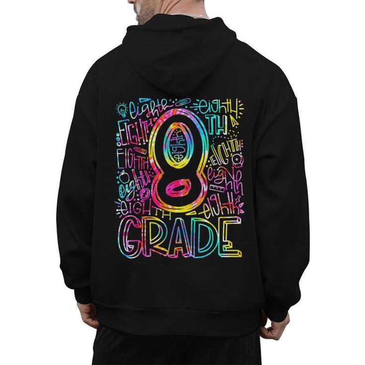 Tie Dye 8th Grade Typography Team Eighth Grade Teacher Men's Hoodie Back Print