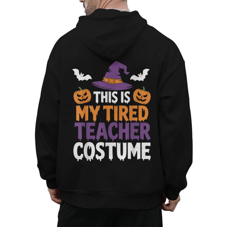 Tired Teacher Costume For Humor Halloween Men's Hoodie Back Print