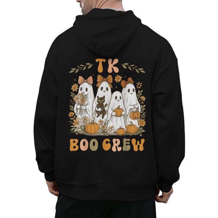 TK Boo Crew Preppy Halloween Floral Ghost TK Teacher Team TK Men's Hoodie Back Print