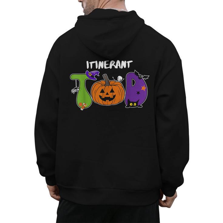 TOD Itinerant Teacher Of The Deaf Halloween ASL Interpreters Men's Hoodie Back Print