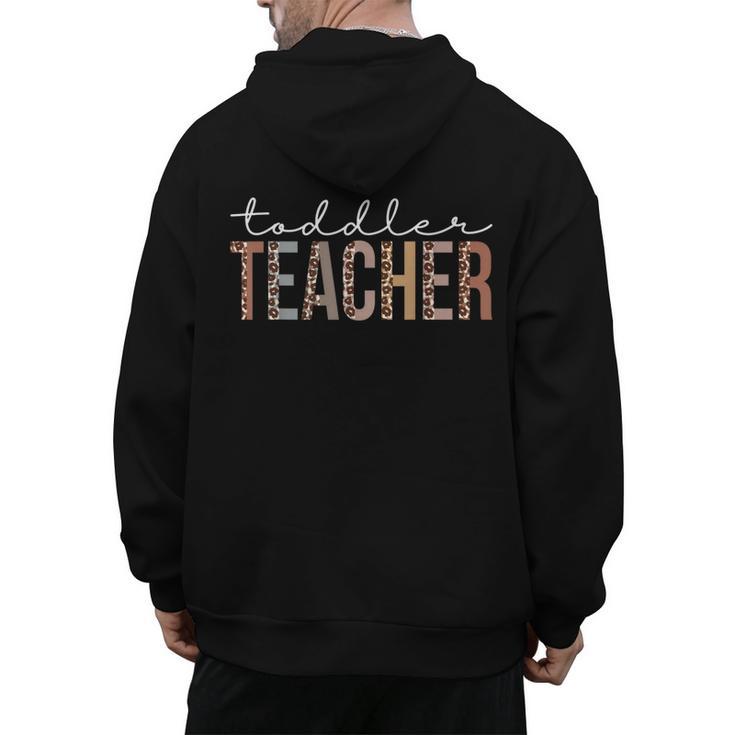 Toddler Teacher Leopard Appreciation For Women For Work Men's Hoodie Back Print