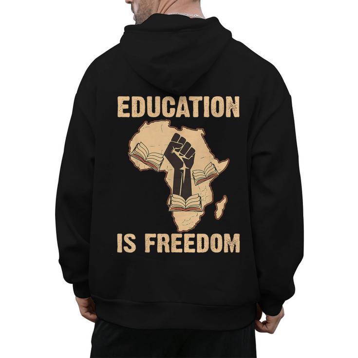History Education Is Freedom African Map Black Teacher Men's Hoodie Back Print