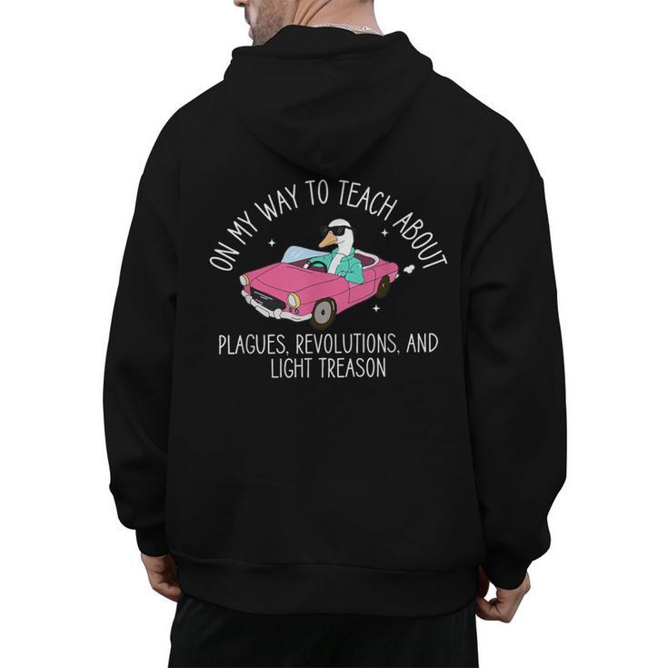 History Teacher Silly Goose Back To School Social Studies Men's Hoodie Back Print