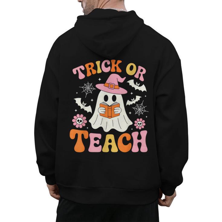 Trick Or Teach Cute Floral Ghost Teacher Halloween Costume Men's Hoodie Back Print, trending gift Trick Or Teach Cute Floral Ghost Teacher Halloween Costume Men's Hoodie Back Print, trending gift