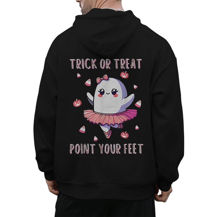 Trick Or Treat Point Your Feet Halloween Ghost Dance Teacher Men's Hoodie Back Print