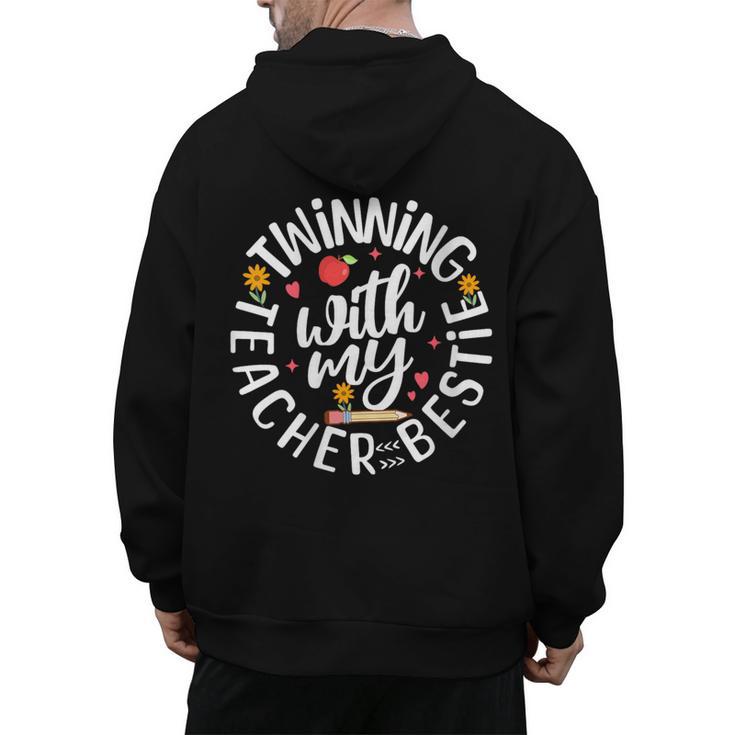 Twin Day For Spirit Week Teacher Bestie Matching Men's Hoodie Back Print