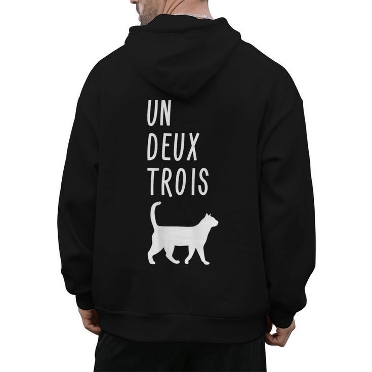 Un Deux Trois Cat Shirt French Teacher Men's Hoodie Back Print