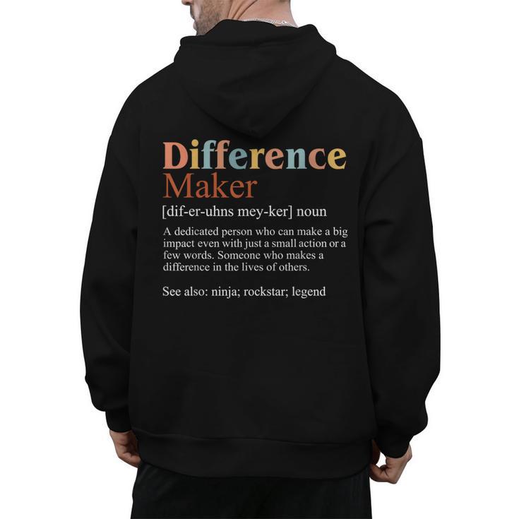 Vintage Difference Maker Definition Teachers Mom Boss Women Men's Hoodie Back Print