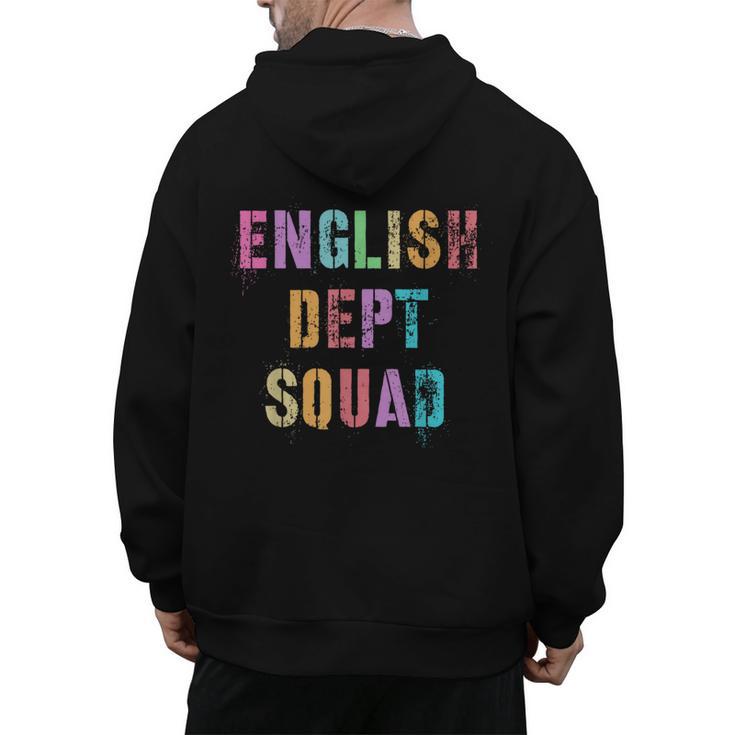 Vintage ENGLISH DEPT SQUAD Back To School Teacher Student Men's Hoodie Back Print