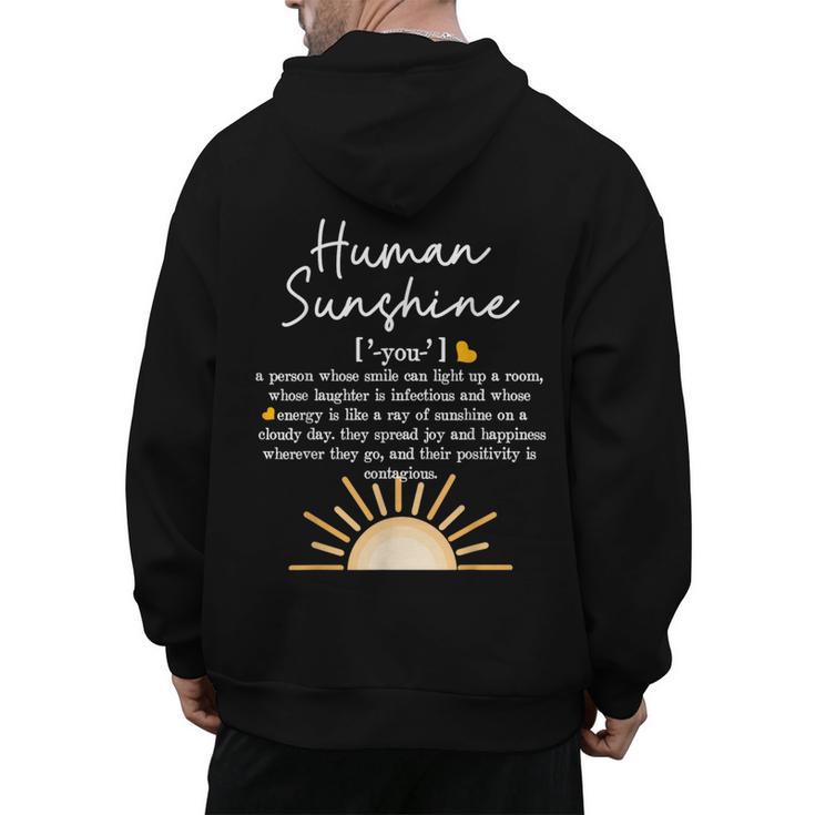 Vintage Human Sunshine Definition Teachers Mom Boss Women Men's Hoodie Back Print