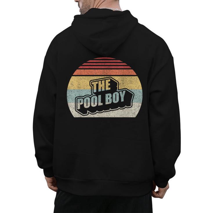 Vintage Retro The Pool Boy Men's Hoodie Back Print